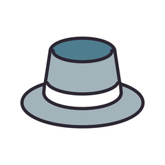 flat line  colored hat over white background vector illustration