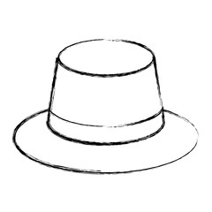 flat line  uncolored hat over white background vector illustration