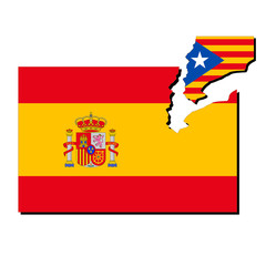 Fototapeta premium スペインとカタルーニャの国旗