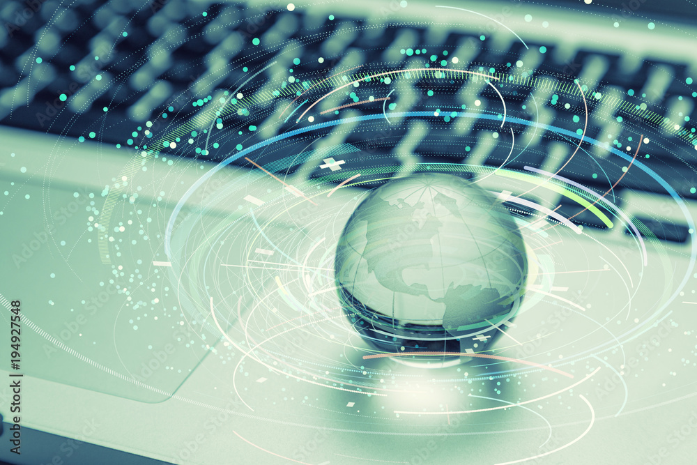 Poster global network concept. digital technology.