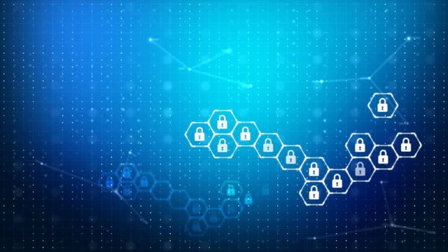 Abstract dark background with hex and lock icon for cyber criminal cyber attack and futuristic concept with dark and grain processed