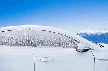 frozen car outdoors