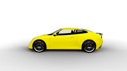 Obraz na płótnie Canvas yellow sports car isolated on white background
