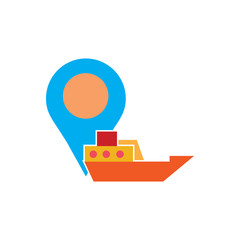 Ship Map Logo icon Design