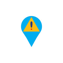 Warning Map Logo Icon Design