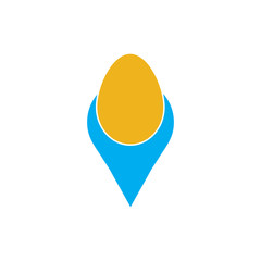 Egg Map Logo Icon Design