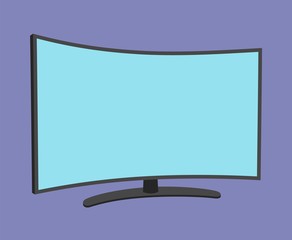 TV screen simple icon isolated. Household appliance. Led or lcd widescreen tv. Modern tv. Flat style. Vector illustration