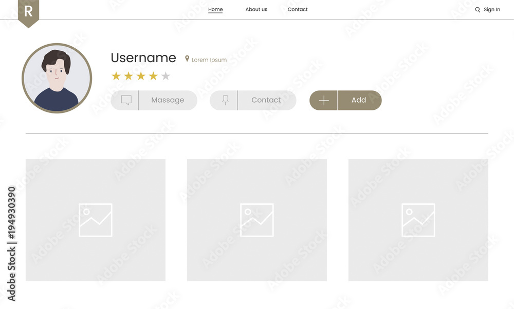 Poster illustration of website elements for web design
