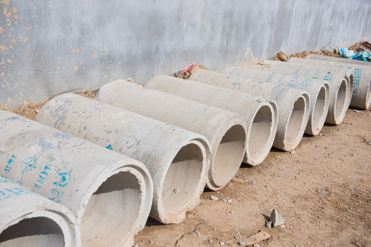 Cement tube for construction at construction site