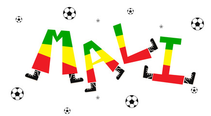 Football World Flag on Funny Alphabet Set : Vector Illustration