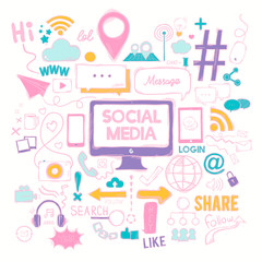 Illustration of social media icon