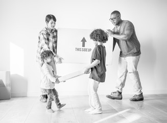 Black family moving to new house