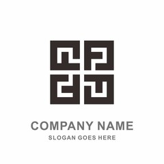 Monogram Letter F Geometric Infinity Square Cube Architecture Construction Business Company Stock Vector Logo Design Template 