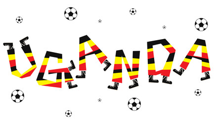 Football World Flag on Funny Alphabet Set : Vector Illustration