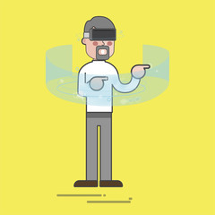 Illustration of people using VR