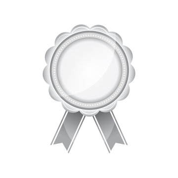 Silver Badge on white background