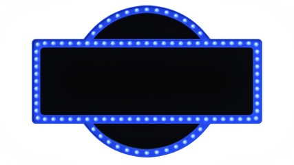 Blue Marquee light board sign retro on white background. 3d rendering