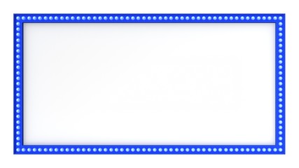 Blue Marquee light board sign retro on white background. 3d rendering