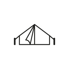 Camp Tent Classic Adventure Thin Line Icon Symbol Design