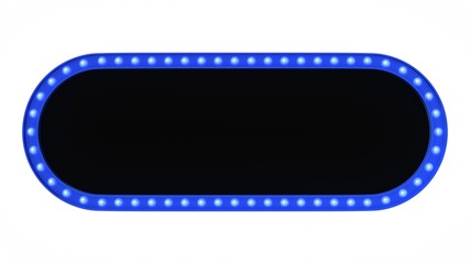 Blue Marquee light board sign retro on white background. 3d rendering