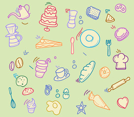 Bakery Cafe Graphic Doodle