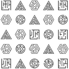 maze icon set - 194938558