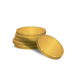 Blank Gold Coin stacks in white background