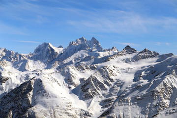 Photo landscape with Caucasian mountains