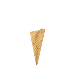 empty ice cream cone isolated on white background