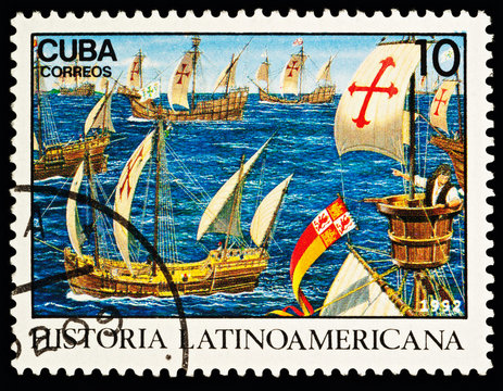 Departure of Christopher Columbus' expedition from Cadiz