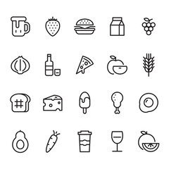 food icon set, vector