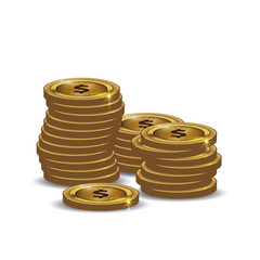 Dollar Gold coin Stack. Financial growth concept with golden coin dollar. 