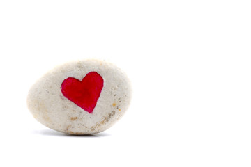 stone painting heart on white