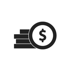 Dollar Gold coin Stack. Financial growth concept with golden coin dollar. 