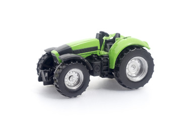 toy tractor on a white background.