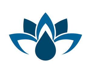 blue droplet lotus flower image icon vector