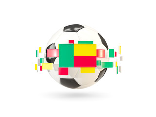 Fototapeta na wymiar Soccer ball with line of flags. Flag of benin