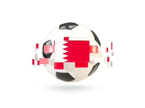 Soccer ball with line of flags. Flag of bahrain