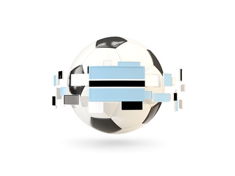 Soccer ball with line of flags. Flag of botswana