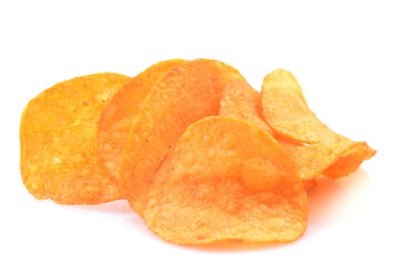 Chips on a white background