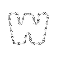 W Bone Letter Logo Icon Design