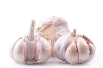 Garlic on a white background