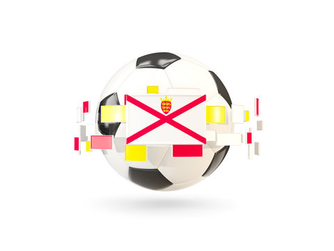 Soccer ball with line of flags. Flag of jersey