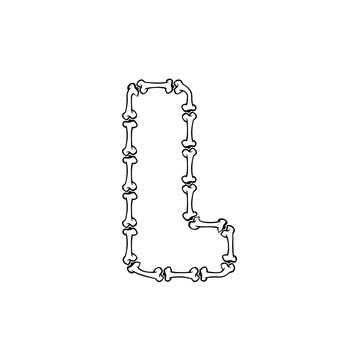 L Bone Letter Logo Icon Design