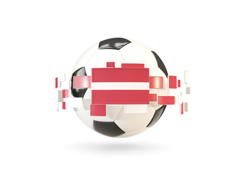 Soccer ball with line of flags. Flag of latvia