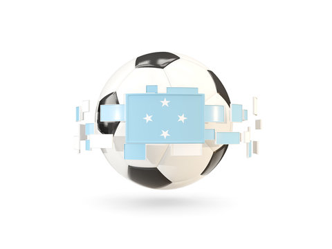 Soccer ball with line of flags. Flag of micronesia