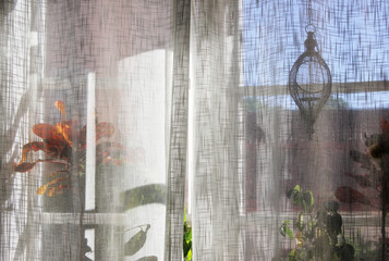 Summer linen curtain