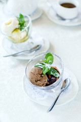 ice cream with syrup