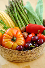 fresh vegetables in the basket