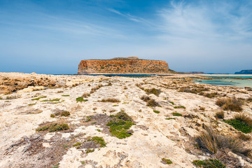 Fototapeta na wymiar Beautiful Balos beach on Crete Island, Greece